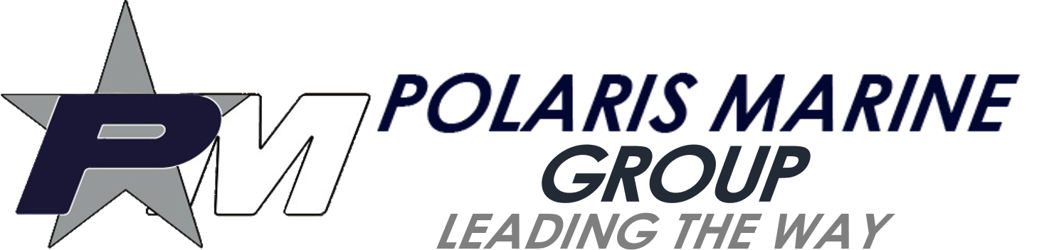 Polaris Marine Group logo featuring a star and the initials PM, representing a corporate branding for marine services.
